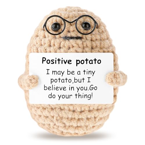Positive Potato Pocket Hug ABI 2024 Geschenke Positive Kartoffel Puppe Abschiedsgeschenk Kollegen,Mini Lustige Positive Kartoffel,Ermutigungs Geschenke Emotional Support Pickle,7,6 cm mit Brille von Grevosea