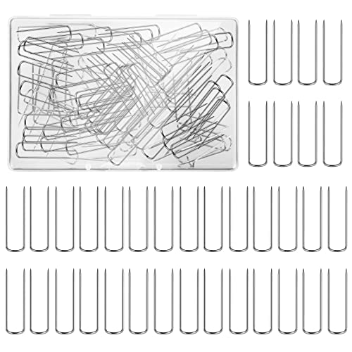 Grevosea 100 Stück Stecknadeln U förmige Pins Nähen Edelstahl Bastel Sewing Pins Needle Crafts Pins mit Box Doppel blockier stifte Gerade für Stifte Zum Nähen Schmuckdisplay und Wohnkultur 23mm von Grevosea