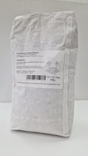 Grey Element Bastelbeton zum Gießen 10 kg einfach zu verarbeiten und schnelle Aushärtung - Hochfestes Gießpulver zum Formen gießen mit spiegelglatten Oberflächen - Gießmasse für Silikonformen von Grey Element Shop