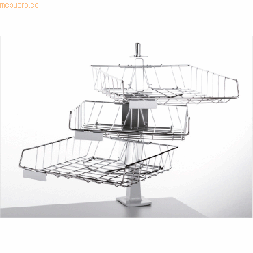Grieshaber Briefablagen-Tischdrehständer 3 Körbe entnehmbar chrom von Grieshaber