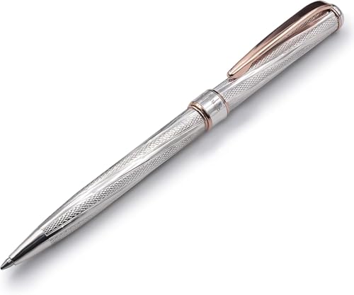 Grifos - Kugelschreiber aus 925er Sterlingsilber - Personalisiert - Helix-Motiv - Rosévergoldete Details - Elegante Handwerkskunst - Made in Italy von Grifos