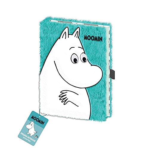 Grindstore Moomin Notizbuch aus Kunstfell, DIN A5, 240 linierte Seiten (Moomintroll Design) - Offizielles Lizenzprodukt von Grindstore