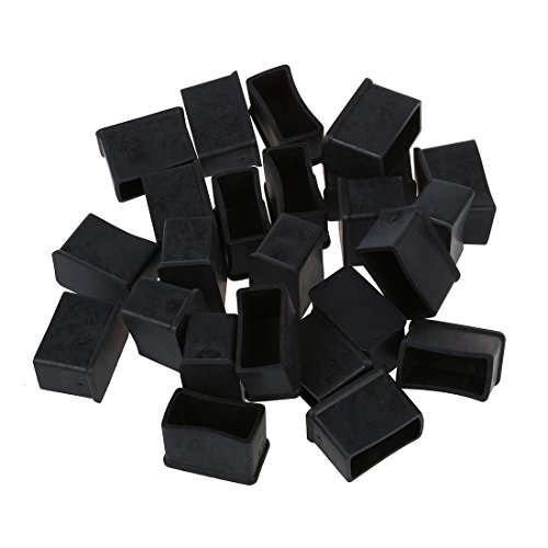 Griwiuiowe Stuhlschutz, quadratisch, für Möbelbeine, aus Gummi, 24 Stück, 15 mm x 30 mm, Schwarz von Griwiuiowe