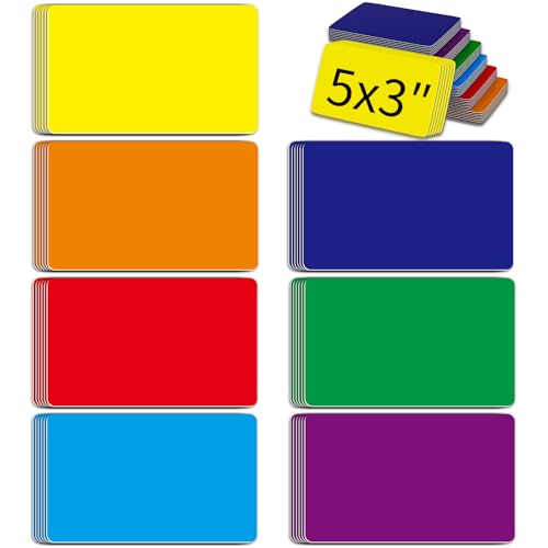 42 Stück trocken abwischbare magnetische Etiketten, 3 x 5 wiederverwendbare magnetische Haftnotizen, wasserdicht, magnetische Etikettenaufkleber für Klassenzimmer, Zuhause, Büro, Kühlschrank, von Groodo