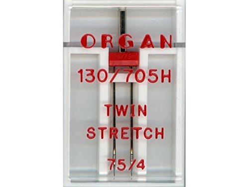 Organ Twin Stretch Doppelnadel 4.0 - 75er 5102057 - 1 Stück - Kugelspitze - Nähmaschinen-Nadel von Großhandel für Schneiderbedarf