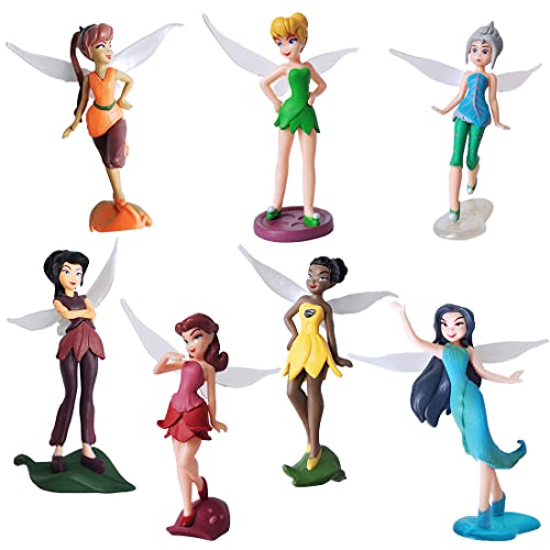 Grostmend Tinkerbell Party Dekorationen Mini Fee Figuren Feen für Feengarten Zubehör Tinkerbell Cake Topper Miniatur Figuren Dekor Puppe Geburtstagsgeschenke für Mädchen von Grostmend