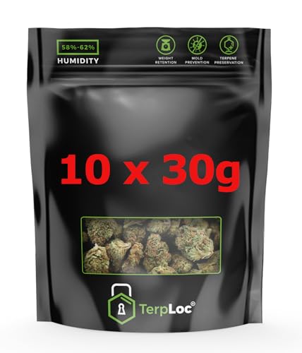 10x 30g Grove Bags Terploc Wiederverwendbare Aufbewahrungsbeutel, 1 Pfund, Sauerstoff- und Feuchtigkeitsregulierend, Geruchsneutral, Antistatisch, UV-beständig von Grove Bags