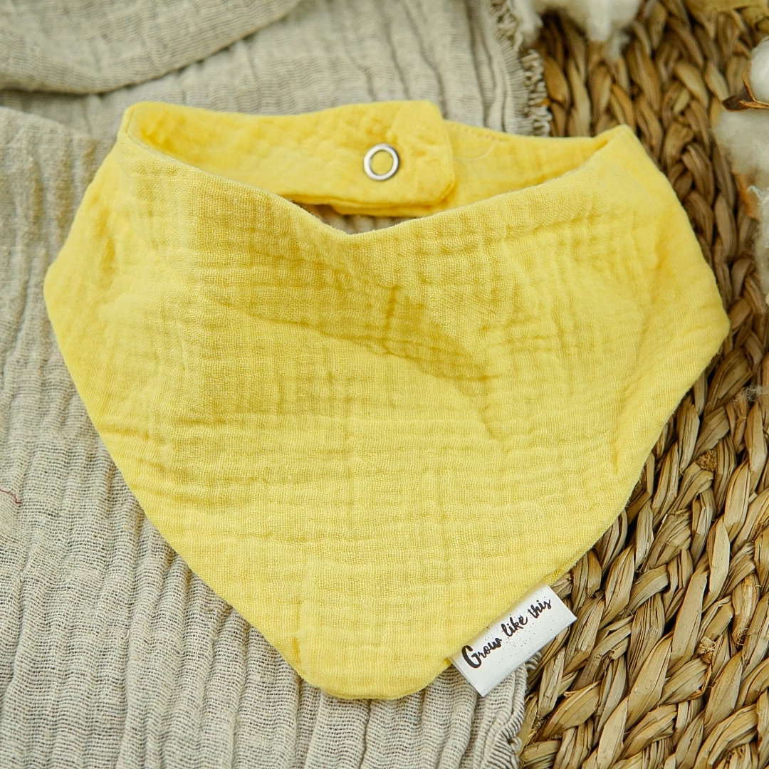 Babyhalstuch, Dreieckstuch Aus Musselin Gelb, Musselintuch Für Babys, Halstuch Sabberlatz von GrowlikethisShop