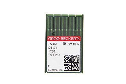 Groz-Beckert 10er Packung Nähnadeln (Ganzes Sortiment) (Auswahl) (DBx1 | Rundkolben und Rundspitze | Nm. 80/12) von Groz-Beckert