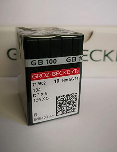 Groz Beckert 100 Nähmaschinen Nadeln Industrie Rundkolben DPx5 Nadelsystem 134R (Stärke 90) von Groz-Beckert