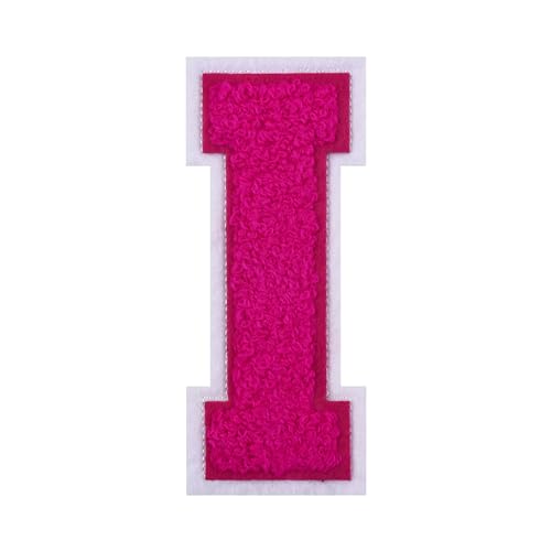 Chenille-Buchstaben-Aufnäher zum Aufbügeln, 11,4 cm, Rosa, zum Aufbügeln, große Varsity-Buchstaben-Patches, Letterman, Jacke, Patches für Kleidung (Rosa-I) von Grozon