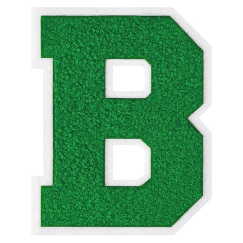 GROZON 15,2 cm große grüne Chenille-Buchstaben-Aufnäher, große Buchstaben zum Aufbügeln, Letterman, Jacke, Patch, Varsity-Patch, Chenille, bestickter Aufnäher für Kleidung GROZON 15,2 cm große grüne Chenille-Buchstaben-Aufnäher, große Buchstaben zum Aufbügeln, Letterman, Jacke, Patch, Varsity-Patch, Chenille, bestickter Aufnäher für Kleidung von Grozon