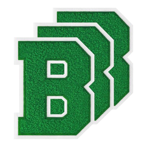 GROZON 3 x Grüner Letterman-Jacken-Aufnäher, 11,4 cm, Chenille-Buchstaben-Aufnäher, große Buchstaben zum Aufbügeln, bestickte Buchstaben zum Aufnähen, für Bastelarbeiten, Kleidung, Jacken, Hemden GROZON 3 x Grüner Letterman-Jacken-Aufnäher, 11,4 cm, Chenille-Buchstaben-Aufnäher, große Buchstaben zum Aufbügeln, bestickte Buchstaben zum Aufnähen, für Bastelarbeiten, Kleidung, Jacken, Hemden von Grozon