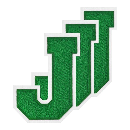 GROZON 3 x Grüner Letterman-Jacken-Aufnäher, 11,4 cm, Chenille-Buchstaben-Aufnäher, große Buchstaben zum Aufbügeln, bestickte Buchstaben zum Aufnähen, für Bastelarbeiten, Kleidung, Jacken, Hemden GROZON 3 x Grüner Letterman-Jacken-Aufnäher, 11,4 cm, Chenille-Buchstaben-Aufnäher, große Buchstaben zum Aufbügeln, bestickte Buchstaben zum Aufnähen, für Bastelarbeiten, Kleidung, Jacken, Hemden von Grozon