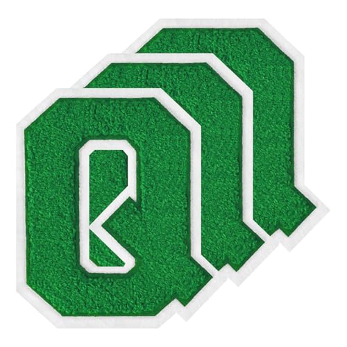 GROZON 3 x Grüner Letterman-Jacken-Aufnäher, 11,4 cm, Chenille-Buchstaben-Aufnäher, große Buchstaben zum Aufbügeln, bestickte Buchstaben zum Aufnähen, für Bastelarbeiten, Kleidung, Jacken, Hemden GROZON 3 x Grüner Letterman-Jacken-Aufnäher, 11,4 cm, Chenille-Buchstaben-Aufnäher, große Buchstaben zum Aufbügeln, bestickte Buchstaben zum Aufnähen, für Bastelarbeiten, Kleidung, Jacken, Hemden von Grozon
