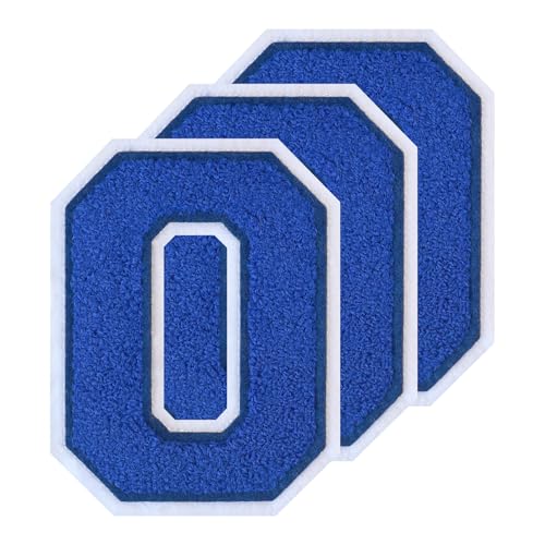 GROZON 3 x blaue Buchstabenaufnäher, Motiv: Letterman, Jacke, 11,4 cm, Chenille, zum Aufbügeln, große Buchstaben zum Aufbügeln, bestickte Buchstaben zum Aufnähen, für Bastelarbeiten, Kleidung, Jacken GROZON 3 x blaue Buchstabenaufnäher, Motiv: Letterman, Jacke, 11,4 cm, Chenille, zum Aufbügeln, große Buchstaben zum Aufbügeln, bestickte Buchstaben zum Aufnähen, für Bastelarbeiten, Kleidung, Jacken von Grozon