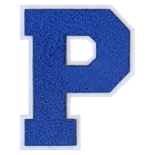 GROZON Blauer Chenille-Buchstaben-Aufnäher, groß, zum Aufbügeln, Letterman, Jacke, Patch, Varsity-Patch, zum Aufnähen, Chenille, bestickter Aufnäher für Kleidung GROZON Blauer Chenille-Buchstaben-Aufnäher, groß, zum Aufbügeln, Letterman, Jacke, Patch, Varsity-Patch, zum Aufnähen, Chenille, bestickter Aufnäher für Kleidung von Grozon