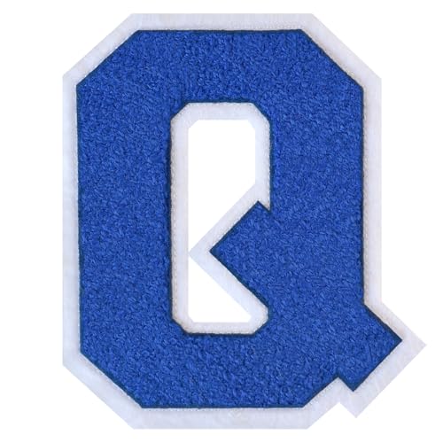 GROZON Blauer Chenille-Buchstaben-Aufnäher, groß, zum Aufbügeln, Letterman, Jacke, Patch, Varsity-Patch, zum Aufnähen, Chenille, bestickter Aufnäher für Kleidung GROZON Blauer Chenille-Buchstaben-Aufnäher, groß, zum Aufbügeln, Letterman, Jacke, Patch, Varsity-Patch, zum Aufnähen, Chenille, bestickter Aufnäher für Kleidung von Grozon