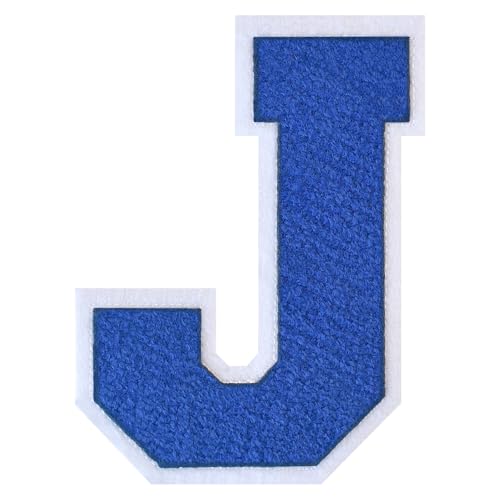 GROZON Blauer Chenille-Buchstaben-Aufnäher, groß, zum Aufbügeln, Letterman, Jacke, Patch, Varsity-Patch, zum Aufnähen, Chenille, bestickter Aufnäher für Kleidung GROZON Blauer Chenille-Buchstaben-Aufnäher, groß, zum Aufbügeln, Letterman, Jacke, Patch, Varsity-Patch, zum Aufnähen, Chenille, bestickter Aufnäher für Kleidung von Grozon