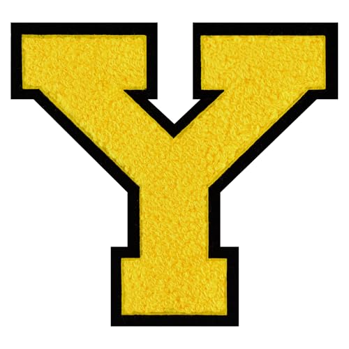 GROZON Gelber Chenille-Buchstaben-Aufnäher, große Buchstaben zum Aufbügeln, Letterman, Jacke, Patch, Varsity-Patch, zum Aufnähen, Chenille, bestickter Aufnäher für Kleidung GROZON Gelber Chenille-Buchstaben-Aufnäher, große Buchstaben zum Aufbügeln, Letterman, Jacke, Patch, Varsity-Patch, zum Aufnähen, Chenille, bestickter Aufnäher für Kleidung von Grozon