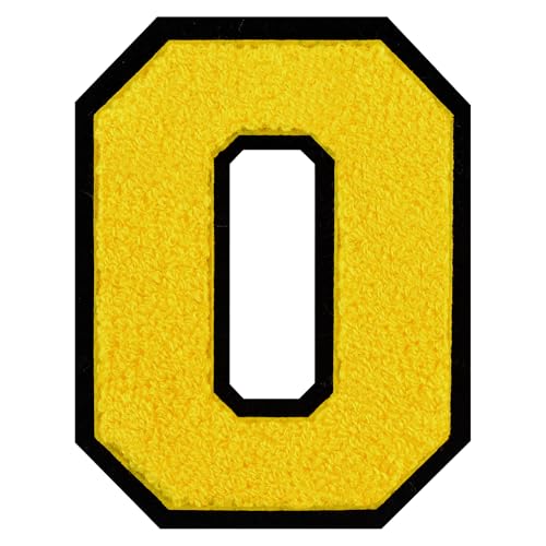 GROZON Gelber Chenille-Buchstaben-Aufnäher, große Buchstaben zum Aufbügeln, Letterman, Jacke, Patch, Varsity-Patch, zum Aufnähen, Chenille, bestickter Aufnäher für Kleidung GROZON Gelber Chenille-Buchstaben-Aufnäher, große Buchstaben zum Aufbügeln, Letterman, Jacke, Patch, Varsity-Patch, zum Aufnähen, Chenille, bestickter Aufnäher für Kleidung von Grozon