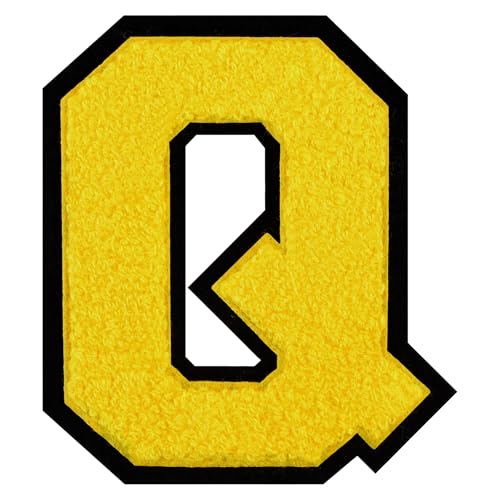 GROZON Gelber Chenille-Buchstaben-Aufnäher, große Buchstaben zum Aufbügeln, Letterman, Jacke, Patch, Varsity-Patch, zum Aufnähen, Chenille, bestickter Aufnäher für Kleidung GROZON Gelber Chenille-Buchstaben-Aufnäher, große Buchstaben zum Aufbügeln, Letterman, Jacke, Patch, Varsity-Patch, zum Aufnähen, Chenille, bestickter Aufnäher für Kleidung von Grozon