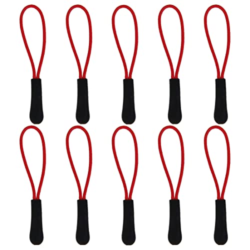 10pcs Mini Reißverschluss Zieh Zipper -Erweiterung Kunststoff Reißverschluss -Tag -Austausch für Kleidung, Rucksäcke, Fahrtasche, Handtasche (schwarz, rot) von Grtheenumb