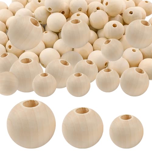 16 mm Perlen, Holzperlen, 600pcs 10 mm 12 mm 16 mm Holzperlen, unvollendete natürliche Holzperlen für Handwerk, runde Abstandshalterperlen für Handwerksschmuck, die DIY -Handwerk machen, Holzperlen von Grtheenumb