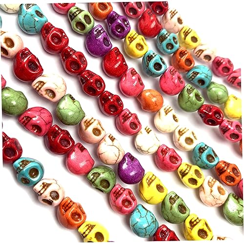 20 Stcs Bunte Schädelperlen Schmuck, die geschnitzte Perlen herstellen, mischen Farbe 9,5x12mm farbenfroh von Grtheenumb