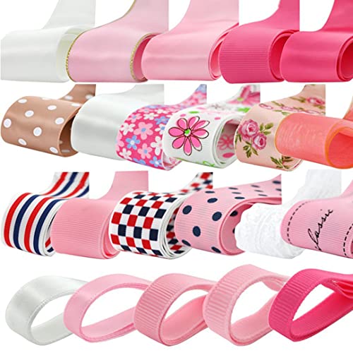 22pcs Mehrfarbige Größen Grosgrain Ribbon DIY Handwerk gemischt Muster Lose Satins (6mm-38mm/0,23in-1.5in) von Grtheenumb