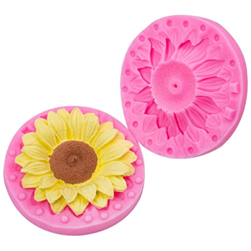 Grtheenumb 3D Sonnenblumen Silikonform für Fondant -Stammkuchen, die Kerzenseife Backpaketpolymer Ton Sonnenblumen -Seifenform backen von Grtheenumb