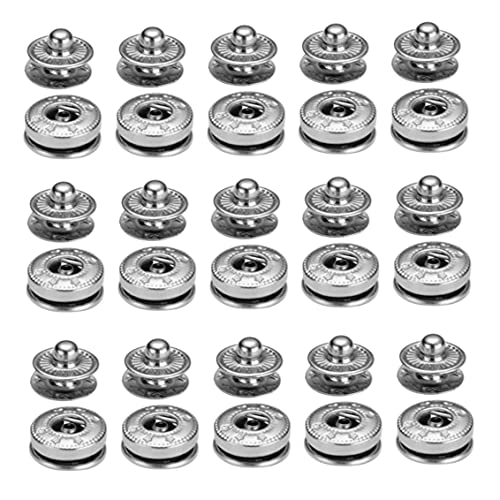 50 Sets Metall -Snap -Knopf Silber Snap Forderers Kit für Lederhandwerk, DIY -Handwerk, Overalls, Jacke und Jeans, 10 mm Durchmesser von Grtheenumb