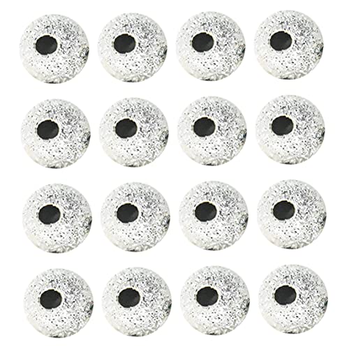 8 mm silberisch plattierte Abstandshalterperlen Glitzerfolie Look -Runden -Perlenperlen mit Loch für Handwerksschmuck - 50pcs von Grtheenumb