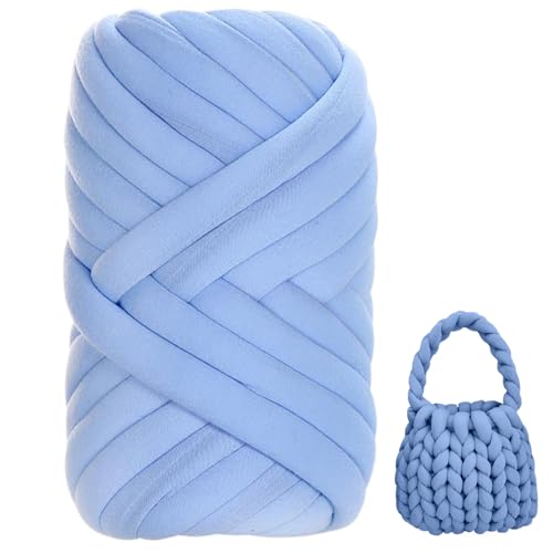 Armstrickgarn, klobiges Garn, 500 g 18 m langes klobiges Garn für Häkeln superweiches Polyester dickes Garn Waschbares Leichtes DIY -Deckengarn für Haustier, Bett, Sofa -Decke, hellblau von Grtheenumb