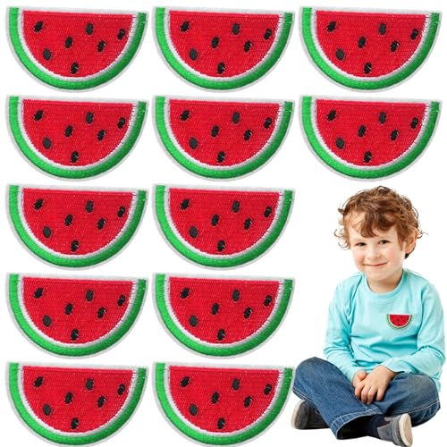 Bügeleisen auf Flecken 12pcs Cartoon Wassermelonenförmige 2.76x1.57in Stoff auf Flecken DIY Dekorative Flecken für Kleidung, Hüte, Rucksäcke und mehr, Flecken für Kleidung von Grtheenumb