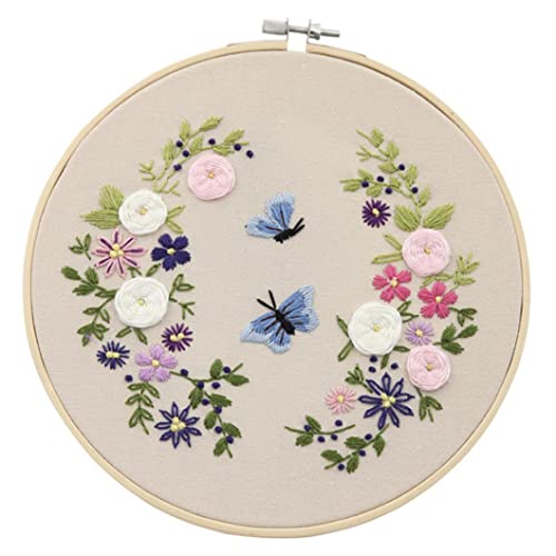 Cross Stitch Kit Blume Schmetterling Stempelmuster Handwerk Stickerei für Anfänger von Grtheenumb