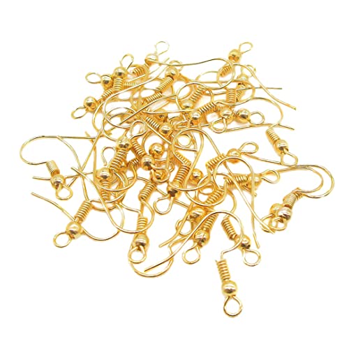 DIY -Schmuck handgefertigtes Perlenmaterial Drahtohrringhaken hypoallergene Ohrdrähte Chirurgische Stahlspulen Ohrringe Haken Ohrringe Accessoires Gold 50 Paare DIY -Schmuckzubehör von Grtheenumb