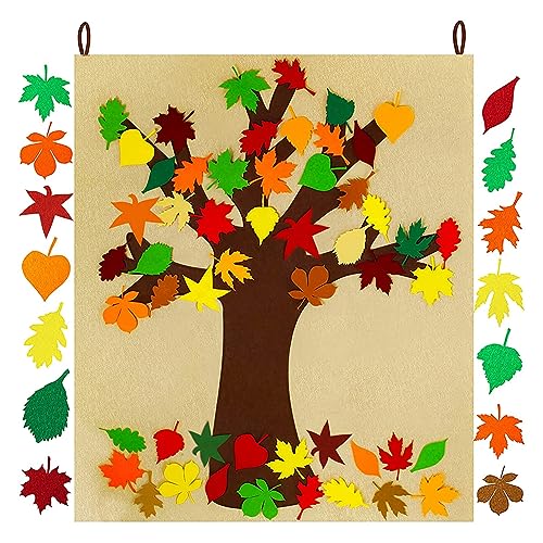 Fall Tree of Thanks Craft Kit, Herbstblatt -Ornamente DIY Thanksgiving -Aktivität für Kinder Kleinkinder mit Filzbaum Bulletin Board für DIY -Handwerk von Grtheenumb