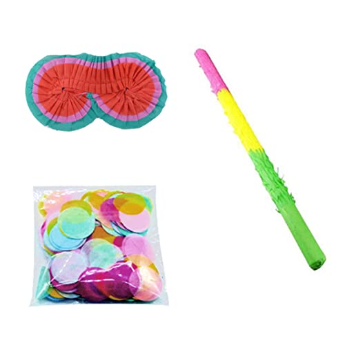 Grtheenumb Party Stick Set 20inch Regenbogenstock Blindfold Confetti für Geburtstagsfeier Lieferungen Dekoration 3PCS Party Dekor von Grtheenumb