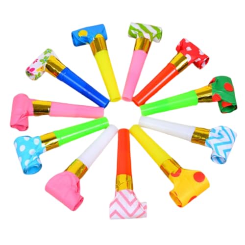 Grtheenumb Partygebläse lustige Party Blowouts Lärmhersteller farbenfrohe Plastik Beutetasche Füllspielzeug für Kinder Geburtstage Hochzeiten 100pcs Partygebläse von Grtheenumb