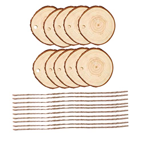 Holzscheiben Blockkreise natürliche unvollendete Bohrloch 6 cm für Handwerkdekorationen Weihnachtsschmuck 10pcscrafts von Grtheenumb