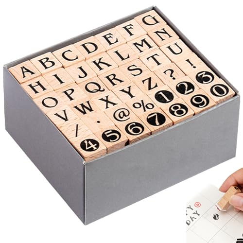 Holzstempel 42pcs/Set Natural & Smooth Interpunktion, Alphabet- und Nummer-Briefmarken Mehrzweckmarken für Handwerk, Brief, Scrapbooking, Kartenherstellung von Grtheenumb