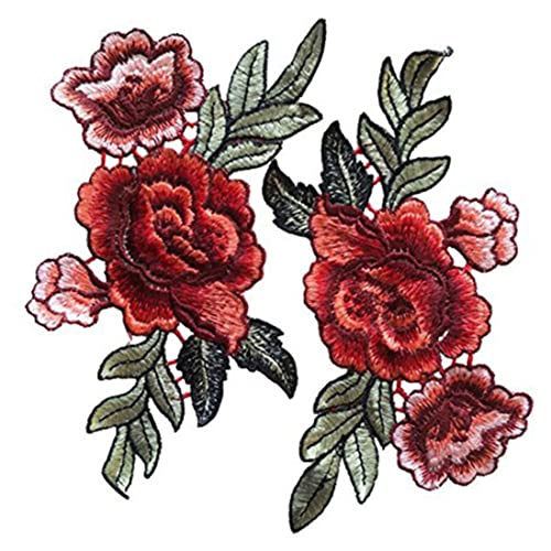 Rose Patch Stickerei 2pcs Kleidung Fix Patch Nähzubehörhand Handwerk Anhang Dekorative Rose von Grtheenumb