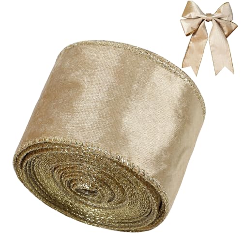 Samtband 1 Roll 30ft DIY Dekorative Feste Farbe Weihnachtsband für Geschenkpackung Bogen machen Weihnachtskranz, Khaki Ribbon von Grtheenumb