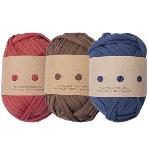 Strickgarn, Garn zum Stricken, 3pcs/Set 300 g 30 m elastisches Garn zum Stricken zum Stricken von Häkeln weicher Polyester -Chunky -Garn DIY Dickes Garn für Bag Coaster, Lagerkorb, Häkelteppiche, Sty von Grtheenumb