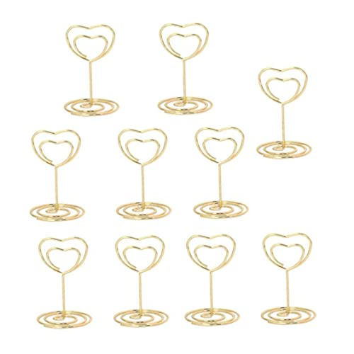 Tabellenkartenhalter Herzfoto Halter Tischnummer Ständer Bildhalter Tischnummer Halter für Hochzeiten Party Zeichen Food Cards Etikett 10 PCs Gold Table Number -Kartenhalter von Grtheenumb