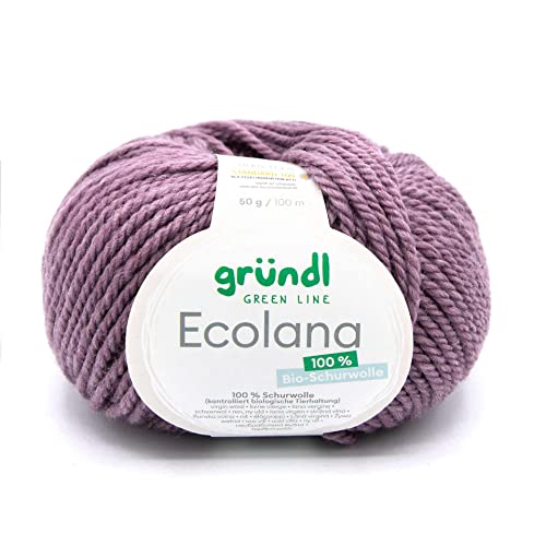 Biowolle Gründl Ecolana Farbe 03, 50g Bio Wolle zum Sricken oder Häkeln von Gründl