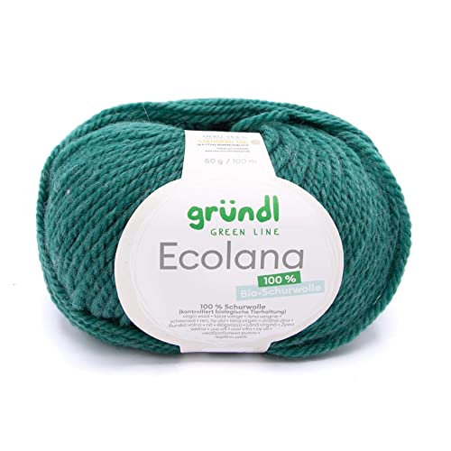 Biowolle Gründl Ecolana Farbe 11, 50g Bio Wolle zum Sricken oder Häkeln von Gründl