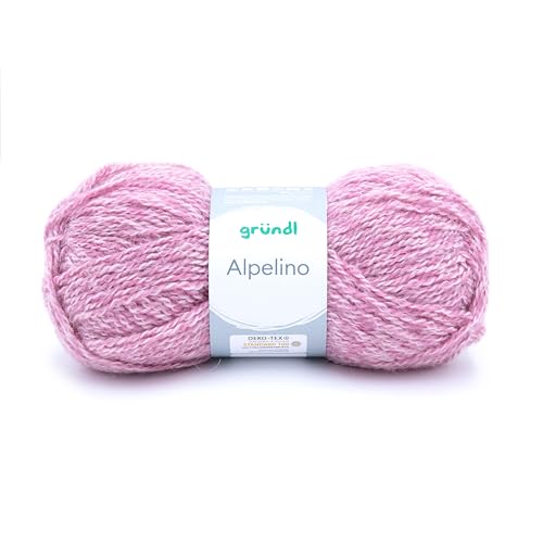 Gründl Wolle: Alpaka-Acryl-Mischung, 200m/100g, Rosa, Strickgarn von Gründl