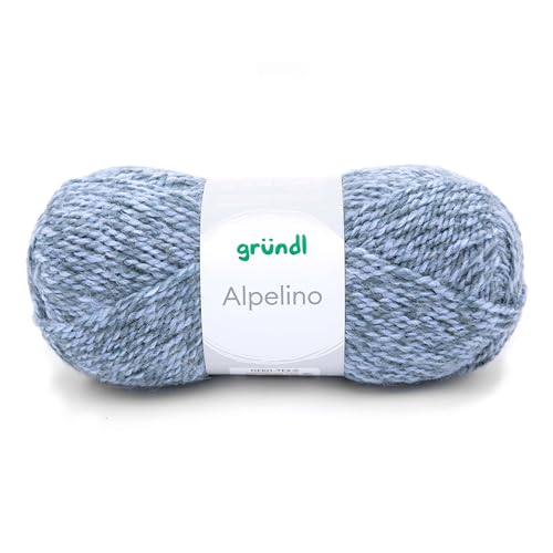 Gründl Dicke Wolle: Eisblau-Meliert, 200g, 200m, 15M x 19R = 10x10cm, 6-7mm, Pullover (Gr. 38) = 500g, Stricken/Häkeln, Accessoires, Pullis, Jacken, Alpaka-Polyacryl-Mischung, Maschinenwäsche von Gründl